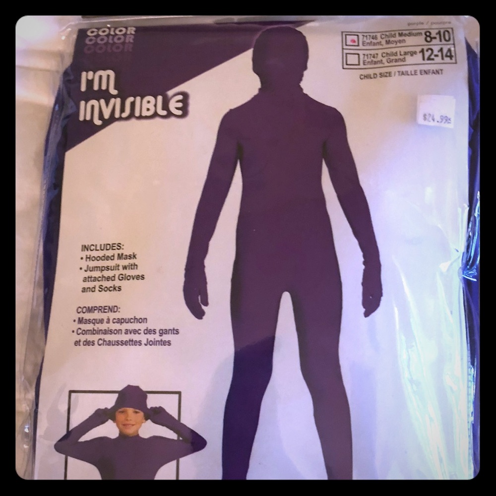Size 8-10 “I’m Invisible” costume